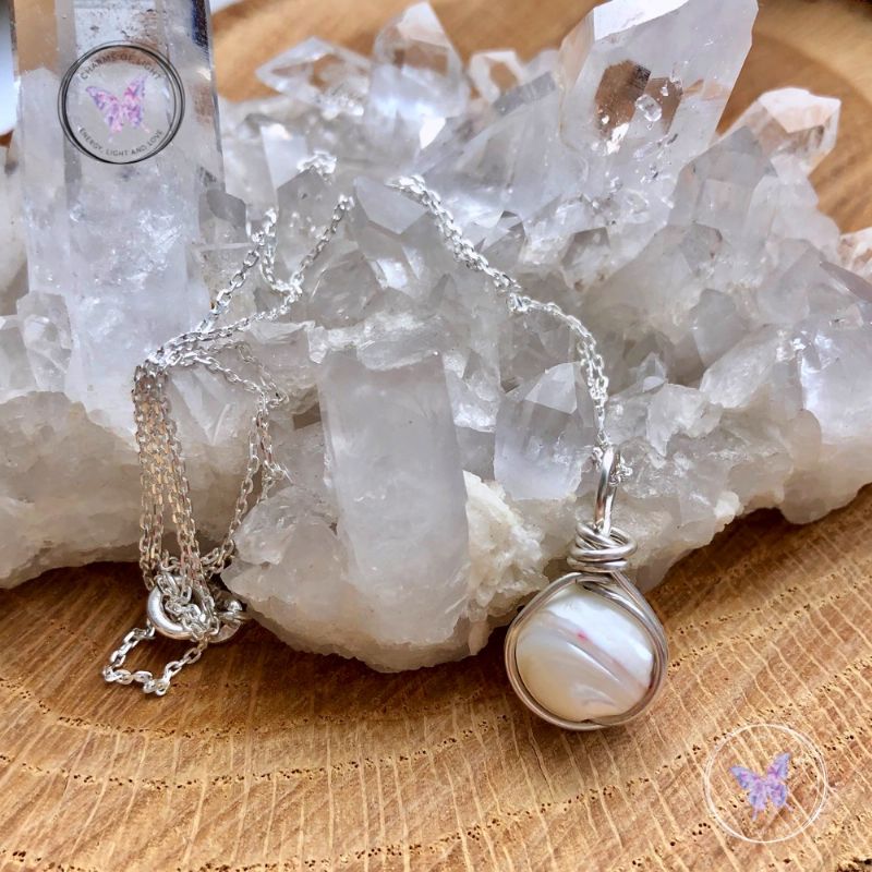 Mother Of Pearl Wire Wrapped Pendant